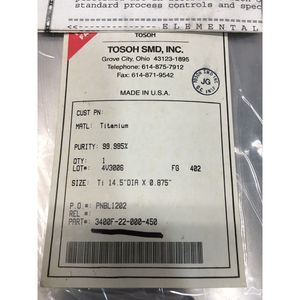 แทร็กเก็ต Tosoh รุ่น3400F-22-000-450วัสดุไทเทเนียมขนาดเส้นผ่านศูนย์กลาง14.5นิ้ว X – ผู้จัดจำหน่ายอุปกรณ์และชิ้นส่วนเซมิคอนดักเตอร์คุณภาพระดับโลกที่เชื่อถือได้ณ - Product Image 4