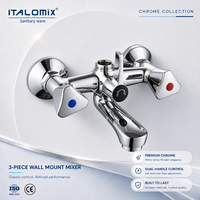 ITALOMIX Nouvelle Mitigeur de Douche Mural Chaud/Froid à Double Poignée en Zinc pour Salle de Bain