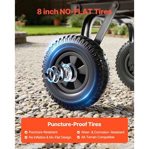 Carrello da Giardino in Polietilene con Meccanismo di Scarico Rapido a 180 Gradi, Capacità 400 Libbre, per Carrelli e Trolley - Product Image 3