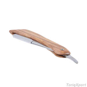 Professional Stainless Steel Folding Straight <b>Razor</b> with Wood Handle for <b>Men</b> Body Face Custom Logo & Colors Barber Tool Shaving - Product Image 2