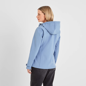 Chaqueta Softshell Azul Claro para Mujer, Manga Larga, Cierre de Cremallera, con Capucha, Resistente al Viento, Estilo Casual, Color Sólido, Largo Regular - Product Image 2