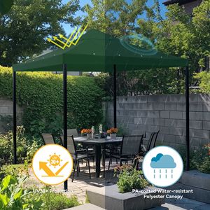 Gazebo e Pergola 1T Green Tent Top 10x10ft - Product Image 6