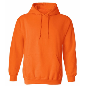 Sweat-shirt à capuche orange pour homme, coupe classique, en molleton de coton, pull décontracté avec poche avant, vêtement d'automne - Product Image 1