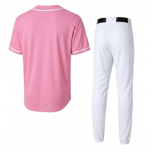 Breathable Team <b>Baseball</b> Apparel <b>Set</b> Short Sleeve Sports Jersey with Matching Athletic Bottoms - Product Image 3