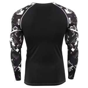Long Sleeve <b>Custom</b> Rashguard for Men <b>Compression</b> Fit Gym Training Top BJJ MMA Style OEM Quick Dry Pakistan Manufacturer - Product Image 2