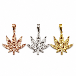 Colgantes de Hoja con Incrustaciones de Moissanita, Chapados en Oro de 18K, Corte Brillante, Certificado GRA, Joyería Hip Hop - Product Image 3