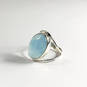 Aqua Chalcedony 925 Sterling Silver <b>Rings</b> <b>Indian</b> Handmade Jewelry Wedding Gift Women Bulk Wholesale Suppliers - Product Image 2
