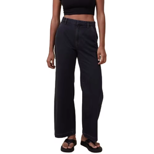 Jean vintage bleu clair pour femme, coupe large, en denim de coton, taille haute, silhouette décontractée, pantalon en jean délavé doux - Product Image 4