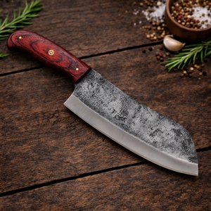 Handmade Carbon Steel Modern Ambidextrous Cleaver <b>Indoor</b> Outdoor Kitchen <b>BBQ</b> Cooking Full Tang Dishwasher Safe 7in Blade Chef - Product Image 2