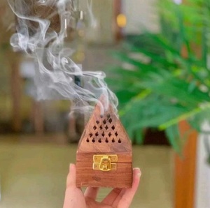 Quemador de Incienso Piramidal de Madera, Difusor de Aromaterapia, Porta Incienso con Caja de Almacenamiento para Decoración del Hogar - Product Image 5