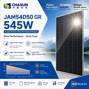 Panel <span class=keywords><strong>Solar</strong></span> <span class=keywords><strong>JA</strong></span> <span class=keywords><strong>Solar</strong></span> JAM54D50-<span class=keywords><strong>545</strong></span>/GR de 545W, Tipo N, Doble Vidrio, 24.5% de Eficiencia, Módulo Fotovoltaico de Alto Rendimiento para Techos Comerciales - Product Image 1