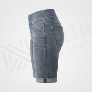 Nouveaux shorts en jean déchirés taille haute pour femme, délavés, qualité supérieure, coupe décontractée d'été, couleur personnalisable, style urbain - Product Image 3