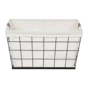 Panier à linge rectangulaire de style américain 60L, design durable et flexible, avec doublure amovible en polyester et structure en fil d'acier pour le rangement - Product Image 6