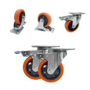 Huarui 2,5/3/4/5/6 Zoll Orange PVC drehbares Rad Kunststoff rollen Trolley Wheel Medium Caster - Product Image 4