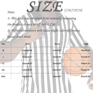 Maillot d'arbitre officiel personnalisé pour homme, noir et blanc rayé, avec fermeture éclair, uniforme pour le football, le basketball, le soccer, 100% polyester - Product Image 4