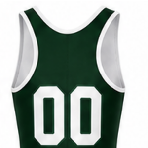 Combinaison de lutte sublimée vert foncé et blanc pour homme, en polyester, sans manches, uniforme sportif athlétique, tenue d'entraînement pour les matchs de lutte - Product Image 5