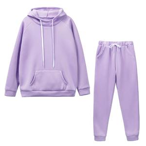 New Customized 100% Cotton Fleece Tracksuit 2 Pieces Set Pullover Hoodies <b>Pants</b> Sport Suit Winter Warm Sweatshirt Suit For Men - Product Image 4