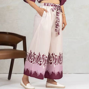 Robe décontractée pour femmes, ensemble coordonné avec imprimé numérique, respirante, écologique, en dentelle, deux pièces, robe d'été - Product Image 1