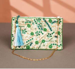 Sac bandoulière brodé de perles artisanales – Sac à main de luxe pour femme avec sangle réglable - Product Image 6