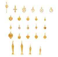 Charmes en or massif 22 carats |   Designs religieux traditionnels des temples indiens |   LISA JEWELLERS |   Tous les genres |   Certifié HALLMARK 916 |