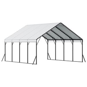 Robusto Carport in Metallo 20 x 20 Piedi con Tetto Resistente e Pareti Laterali Rimovibili per Parcheggio di 3 Auto, Garage Esterno Ombreggiato - Product Image 1