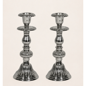 Vintage <b>Silver</b> Pillar Candle Holders Set Antique Metal <b>Candlestick</b> Stands for Wedding Table Elegant Home And Party Supplies - Product Image 3