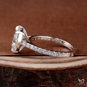Bold Heart Shape Lab Grown Diamond <b>Ring</b> 3ct Cathedral Pave Engagement <b>Ring</b> IGI Certified 10K White Gold <b>Statement</b> <b>Ring</b> - Product Image 3