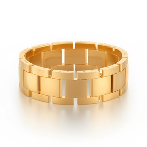 MOGEM 14K Solid Gold Cuff <b>Bracelet</b> Geometric Minimalist Unisex Everyday Wear Jewelry - Product Image 2