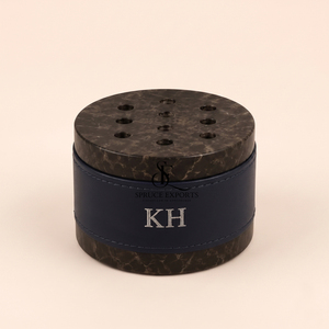 Quemador de Incienso de Resina con Logotipo Personalizado, Porta Incienso Redondo de Cuero PU Portátil con Tapa y Orificios, Regalo de Lujo Personalizado - Product Image 1