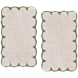 Juego de 2 Alfombras de Baño Clásicas de Chenilla, Rectangulares, Antideslizantes, con Base de Goma, Grosor Medio, Color Sólido, para Uso Doméstico - Product Image 1