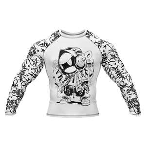 เสื้อรัดกล้ามเนื้อสำหรับกีฬา MMA แบบ Grappling ออกแบบลายพิมพ์เองได้ด้วยเทคนิค Sublimation เสื้อ Bjj Rashguard พิมพ์ลายตามสั่งสำหรับผู้ชาย OEM แบบยาว - Product Image 1