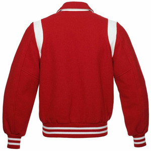 Chaqueta Varsity de Invierno para Jóvenes, Mezcla de Lana, Puños Acanalados, Diseño Icónico a Rayas, Actividades Escolares, Moderna, con Piel de Oveja - Product Image 4