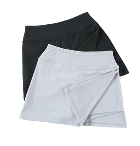 Women's High Waist Asymmetrical Sporty <b>Mini</b> <b>Skirt</b> Solid Color Breathable Knitted Spandex Polyester Yoga Tennis <b>Skirt</b> - Product Image 1