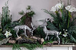 Escultura de Pared de Ciervo Hecha a Mano en Aluminio, 29 x 10 x 23 cm, Diseño Animal Tradicional para Decoración de Sala de Estar - Product Image 2