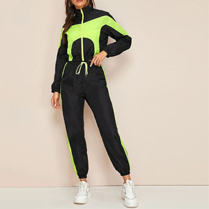 Conjunto Deportivo Cortavientos para Mujer, Ligero, Transpirable, Chaqueta y Pantalones de Tela Transpirable, Ajuste Cómodo - Product Image 1