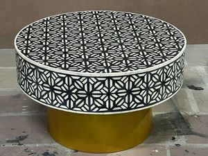 Elegante Mesa de Centro con Incrustaciones de Hueso, Mueble Decorativo Hecho a Mano, Patrón de Mosaico Artístico, Centro de Mesa de Lujo para Sala de Estar - Product Image 4