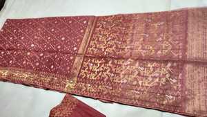 Hot Sale Deshi Dhakai Jamdani Sharee Export Quality for Women JAMDANI <b>FABRIC</b> Blue <b>RED</b> GREEN Golden Sky Blue From Bangladesh - Product Image 4