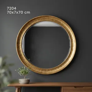 Wooden Round <b>Mirror</b> Frame Rustic Natural Wood <b>Wall</b> Mounted Decorative <b>Mirror</b> <b>for</b> Bedroom <b>Bathroom</b> Living Room - Product Image 2