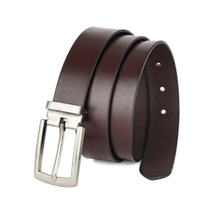Cinturón de Cuero Sólido de Una Sola Pieza para Hombre, Sin Costuras, Diseño Limpio, Cuero Grueso, Hebilla Metálica Redondeada, Correa de Cintura - Product Image 6