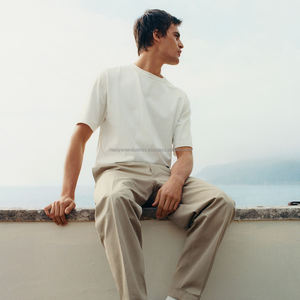 Venta al por mayor de camisetas casuales de verano para hombres 100% algodón con mangas raglán versátiles y cuello redondo - Product Image 4