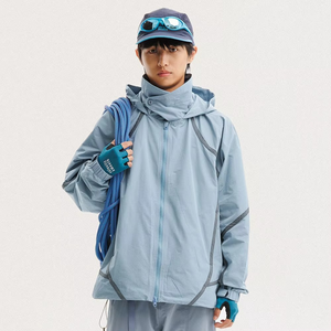 Chaqueta Cortavientos con Capucha para Mujer, Color Sólido, Manga Larga, Informal, Ligera, de Poliéster, para Primavera - Product Image 6
