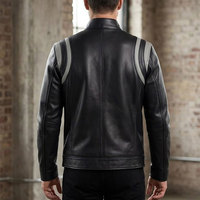 Veste en cuir tendance pour homme, style décontracté, cuir véritable, fermeture éclair intégrale, poches zippées, poignets ajustables, intérieur doux