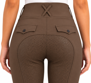 Collants d'équitation taille haute pour femmes avec grip en silicone, leggings équestres extensibles, jambières ajustées avec poches pour cavaliers - Product Image 3