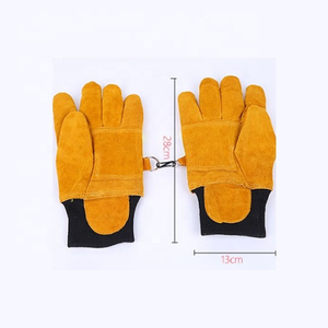 Firefighting <b>Gloves</b> Leather Work <b>Gloves</b> Heat Resistant Anti-Slip 11 <b>oz</b> Protective Safety <b>Gloves</b> Heavy Duty Rescue <b>Gloves</b> - Product Image 3