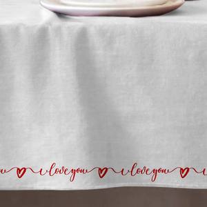 Mantel de Algodón y Lino Antiarrugas y Antidecoloración, Mantel Bordado para Comedor - Product Image 2