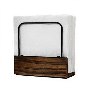 Soporte de tejido decorativo con base de madera antigua a precio de venta caliente Producto de utensilios de cocina único Servilletero de mesa de muy buena calidad - Product Image 2