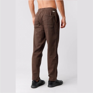 Pintex Lightweight High Waist Canvas <b>Jogger</b> Pants-<b>Brown</b> for Men - Product Image 2