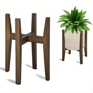 Support élégant en bois pour plantes d'intérieur, porte-pot de fleurs en bois massif, présentoir en bois naturel, support de planter au sol pour la décoration de la maison - Product Image 3
