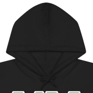 Sudadera con Capucha de Dos Tonos con Letras AKA, Sudadera de Forro Polar Premium, Ropa Personalizada para Hermandades Griegas, para Mujer, en Negro, Verde y Rosa - Product Image 2