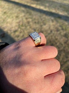 <b>Mens</b> Hip Hop <b>Ring</b> Iced Micro pave Baguette <b>Ring</b> 14k Gold Over Sterling Silver Moissanite <b>Ring</b> Bling Luxury Luxury - Product Image 4